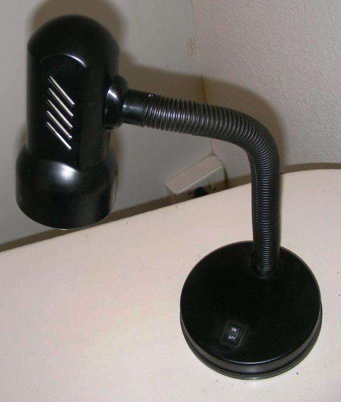 Black desk lamp with flexible neck