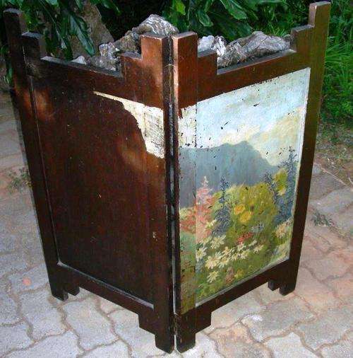 Vintage Wooden screen - I think Swiss - such a fabulous eclectic piece