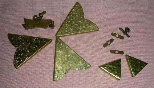 Vintage Engraved brass LAPEL ends - fabulous !