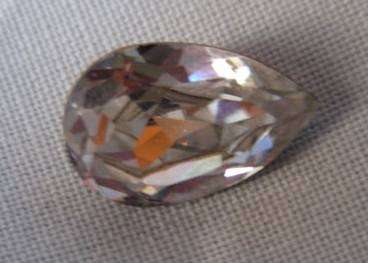 Semi-Vintage LARGE Swarovski Clear PEAR Crystal-STUNNING !