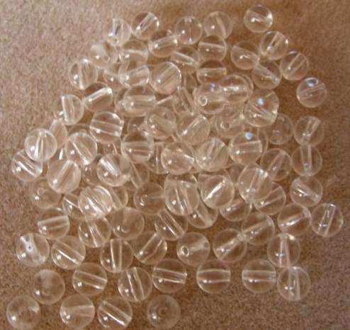 100 x 10mm Round Clear smooth Acrylic beads