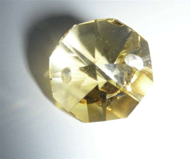 2 Vintage Glass Topaz facetted 2 hole Star pendants