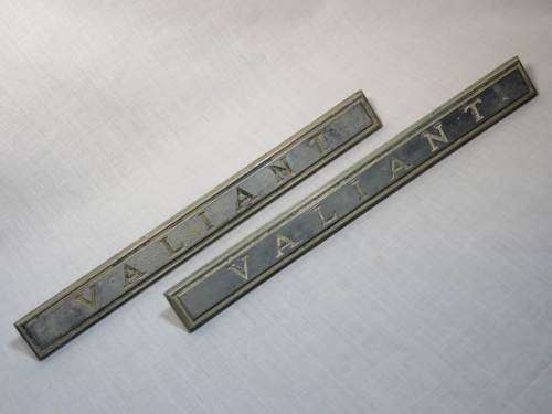 Vintage Valiant set of 2 car badges