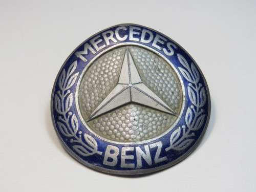 Vintage Mercedes Benz metal grill badge