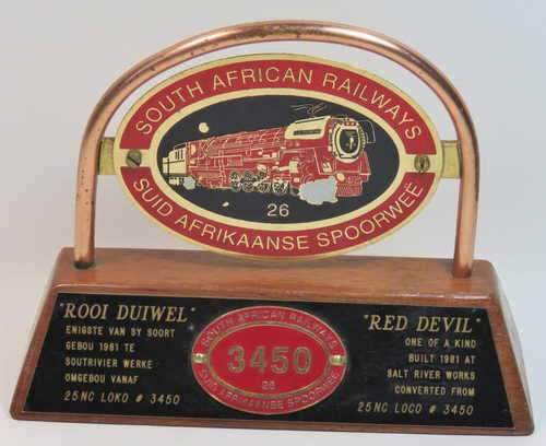 SAR-SAS Class 26 No 3450 Rooi Duiwel/Red Devil trophy - One of a kind