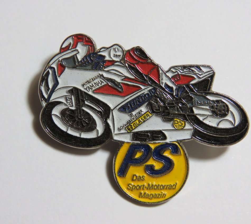 Vintage PS sport-motorrad magazine pin badge