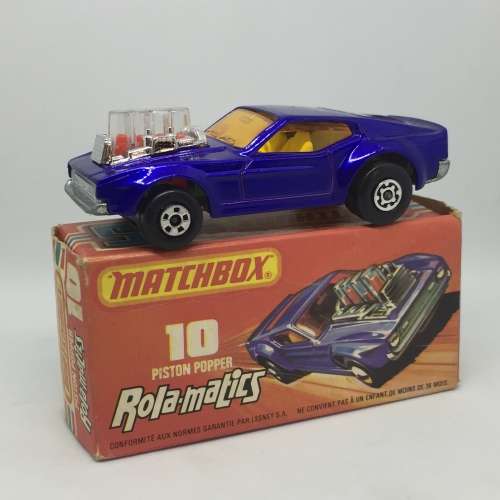 1973 Matchbox 75 series #10-B Piston Popper Rola-Matics mustang toy car - mint boxed