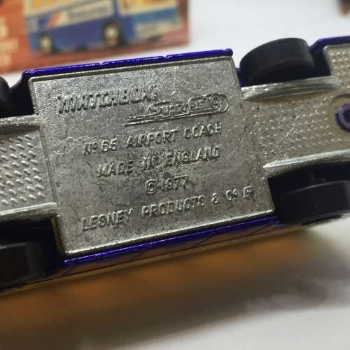 1977 Matchbox 75 series superfast #65-B Airport Coach ``Lufthansa`` toy bus - mint boxed