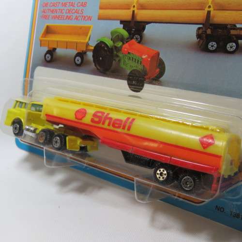 Vintage Yatming Road Tough #1382 truck with shell tanker in pack