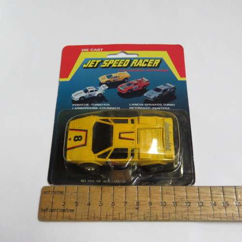 Vintage Die cast Jet Speed racer Lamborghini countach toy cat in pack