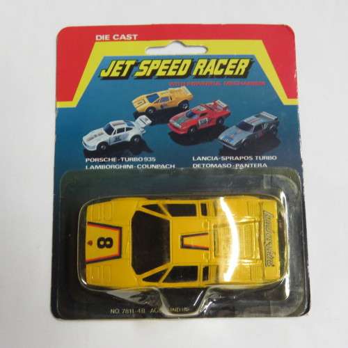 Vintage Die cast Jet Speed racer Lamborghini countach toy cat in pack