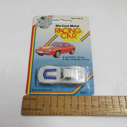 Vintage Road Tough die cast metal racing toy car in pack