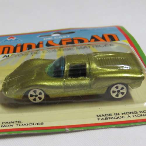 Vintage TinToys die cast mini sedan toy car in pack