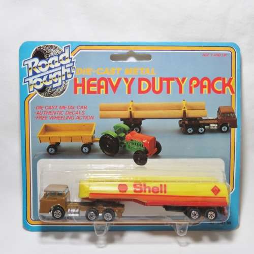 Vintage Yatming Road Tough #1382 Shell tanker and truck in pack