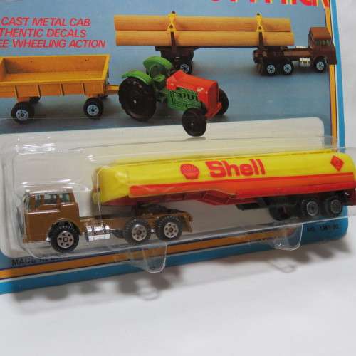 Vintage Yatming Road Tough #1382 Shell tanker and truck in pack