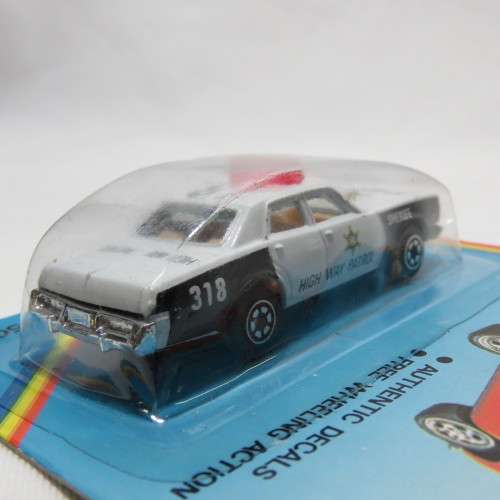 Vintage Road Tough die cast racing car Highway patrol toy car in pack