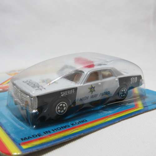 Vintage Road Tough die cast racing car Highway patrol toy car in pack