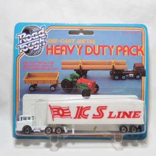 Vintage Yatming Road Tough ICS Line #1385 truck and trailer in pack