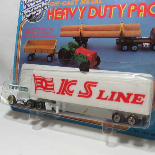 Vintage Yatming Road Tough ICS Line #1385 truck and trailer in pack
