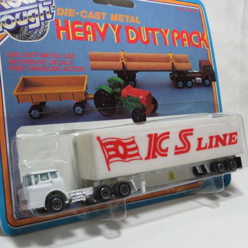 Vintage Yatming Road Tough ICS Line #1385 truck and trailer in pack