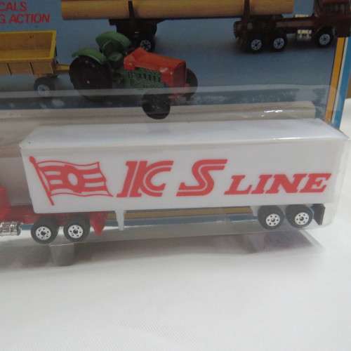 Vintage Yatming Road Tough ICS Line #1385 truck and trailer in pack
