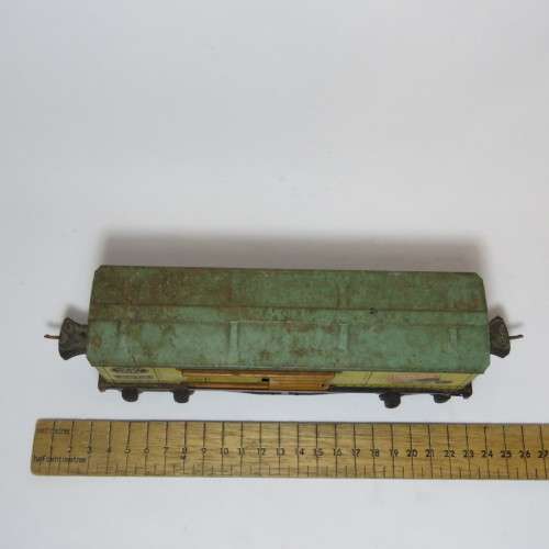 Lionel Lines 2679 Tin Train Wagon - Babe Ruth with sliding doors - Some rust on wheels - O-Gauge