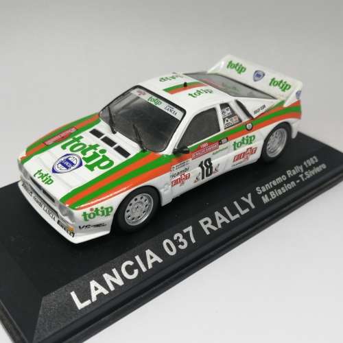 Lancia 037 rally die-cast rally model car  1983 Sanremo rally - #18 M Biasion / T Siviero  mirror