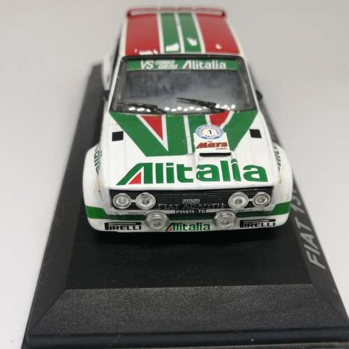 Fiat 131 Abarth die-cast rally model car- 1979 1000 lakes rally - #1 M Alen / I Kivimaki