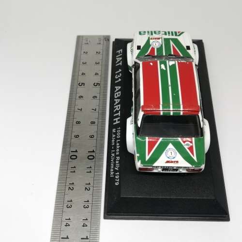 Fiat 131 Abarth die-cast rally model car- 1979 1000 lakes rally - #1 M Alen / I Kivimaki