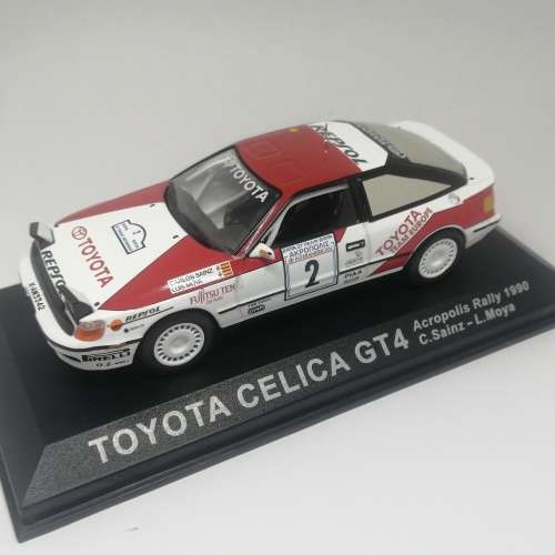 Toyota Celia GT4 die-cast rally model car - 1990 Acropolis Rally - #2 C. Sainz / L. Moya