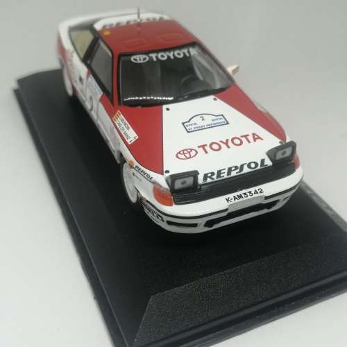 Toyota Celia GT4 die-cast rally model car - 1990 Acropolis Rally - #2 C. Sainz / L. Moya