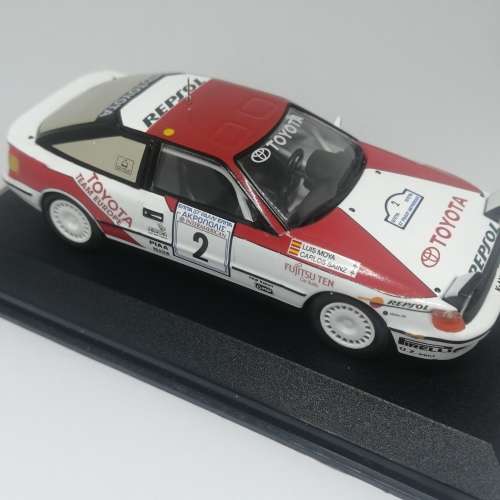 Toyota Celia GT4 die-cast rally model car - 1990 Acropolis Rally - #2 C. Sainz / L. Moya