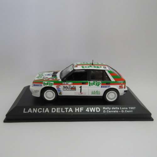 Lancia Delta HF 4WD die-cast rally model car - 1987 Rally della Lana - Scale 1/43