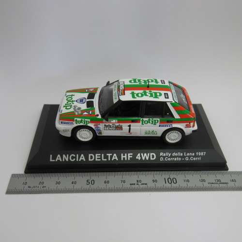 Lancia Delta HF 4WD die-cast rally model car - 1987 Rally della Lana - Scale 1/43