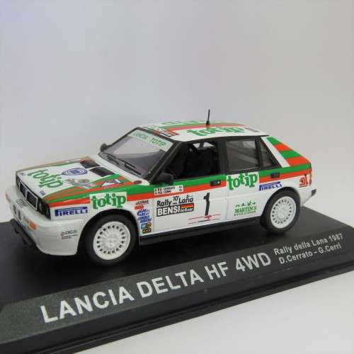Lancia Delta HF 4WD die-cast rally model car - 1987 Rally della Lana - Scale 1/43