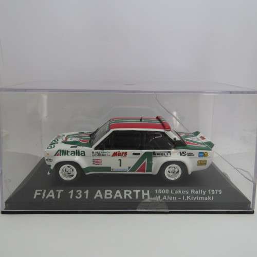 Fiat 131 Abarth die-cast rally model car - 1000 Lakes rally 1979 - Scale 1/43 - Case cracked