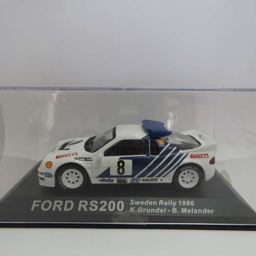 Ford RS200 die-cast rally model car - 1986 Sweden Rally - Scale 1/43