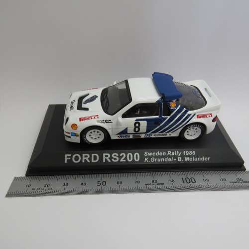 Ford RS200 die-cast rally model car - 1986 Sweden Rally - Scale 1/43