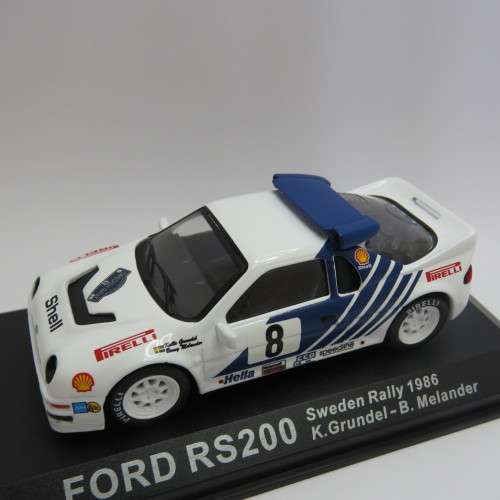 Ford RS200 die-cast rally model car - 1986 Sweden Rally - Scale 1/43