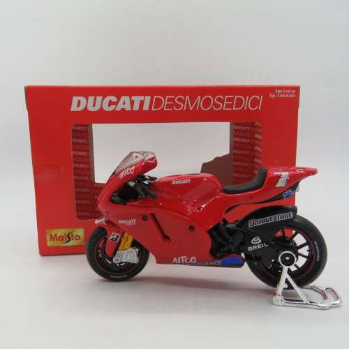 Maisto Ducati Desmosedici die-cast motorcycle - #7 Carlos Checa - scale 1/18