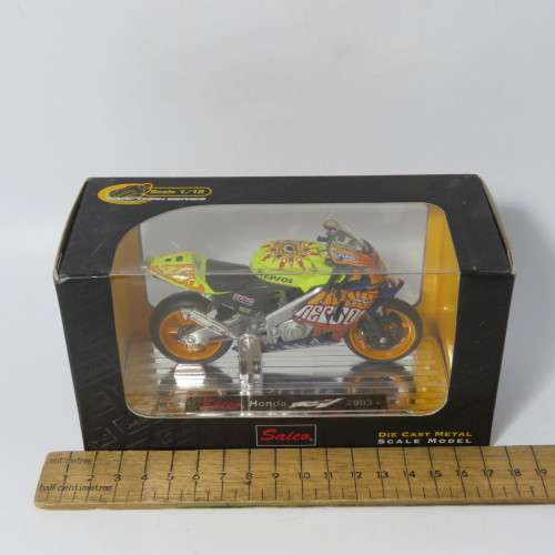 Saico 2003 Honda RCV211 Repsol MotoGP die-cast motorcycle - #46 Valentino Rossi - Scale 1/18 in box
