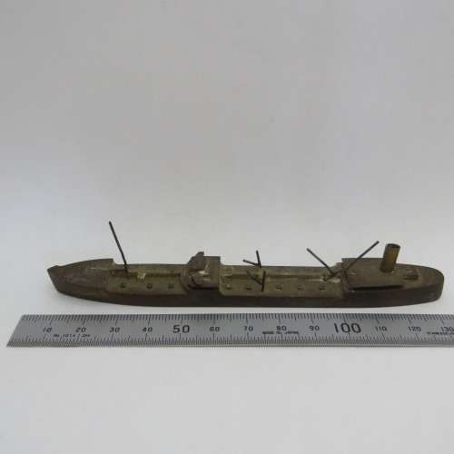 Vintage brass ship model - Marked 6R/16