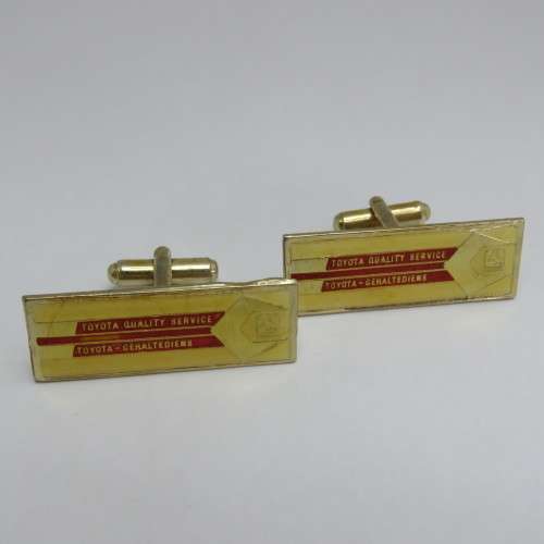 Pair of vintage Toyota Quality Service cufflinks