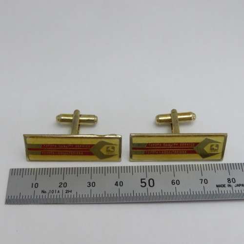 Pair of vintage Toyota Quality Service cufflinks