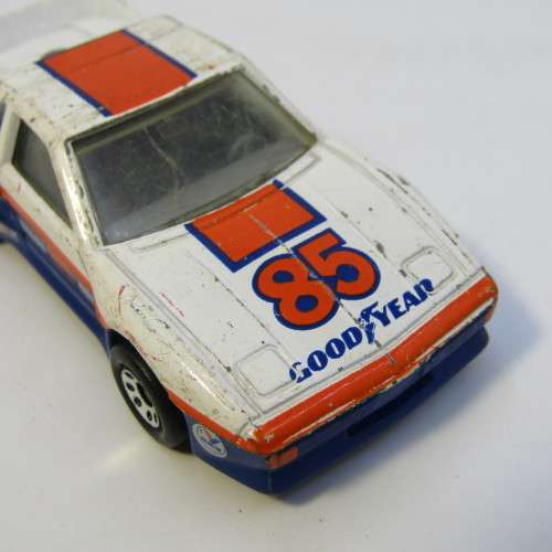 1985 Matchbox Pontiac Fiero racing toy car - scale 1/56