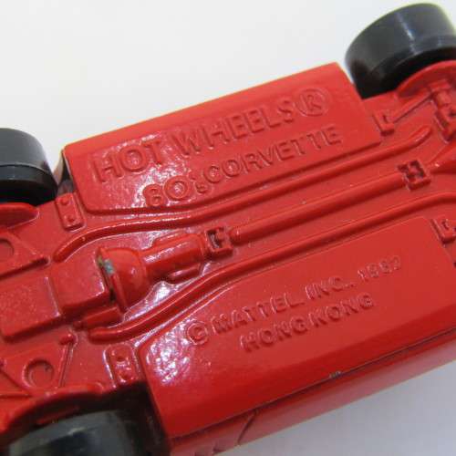 1983 Hot Wheels 80`s Corvette toy car with Gold Hot Ones Wheels - Hong Kong