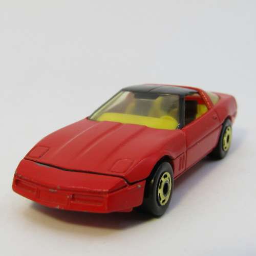 1983 Hot Wheels 80`s Corvette toy car with Gold Hot Ones Wheels - Hong Kong