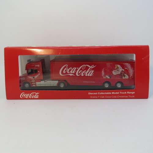Oxford Coca-Cola Scania T Cab Christmas truck in case - Scale 1/76