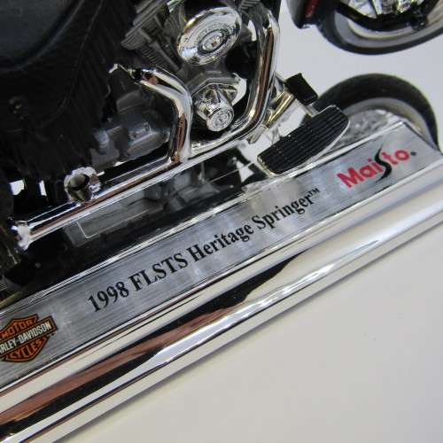 Maisto 1998 Harley Davidson FLSTS Heritage Springer model motorcycle in box - scale 1/18