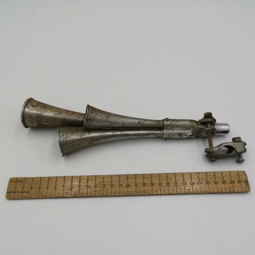 Vintage Triple Chrome car air horn - Rusted